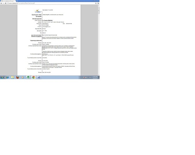 Curriculum  Claudiu Craciun